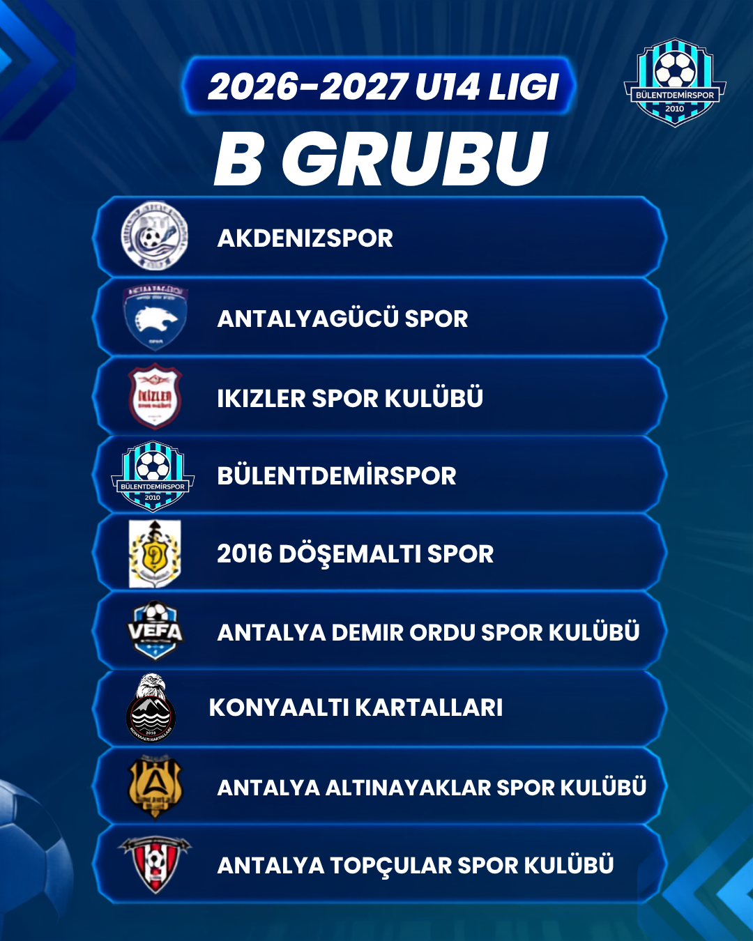 2026-2027 U14 Ligi Kura Çekimi Gerçekleştirildi